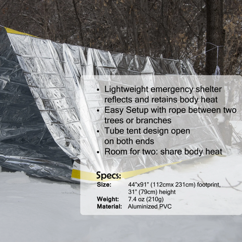 heat reflective tent 2 Person Reflective Emergency Tube Tent – Hand Water Well Pumps by Gunslinger Preparedness