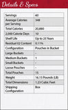 60 Serving Entree Bucket (Certified Gluten Free also Available)